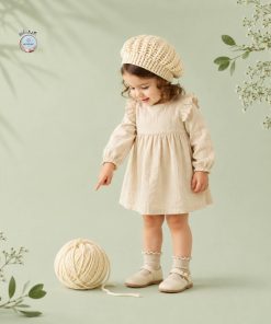 بافت کلاه دخترانه گندمی