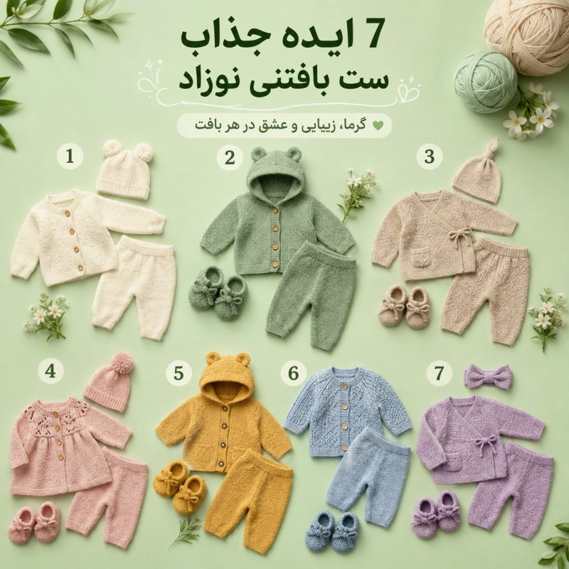 7 ایده جذاب ست بافتنی نوزاد