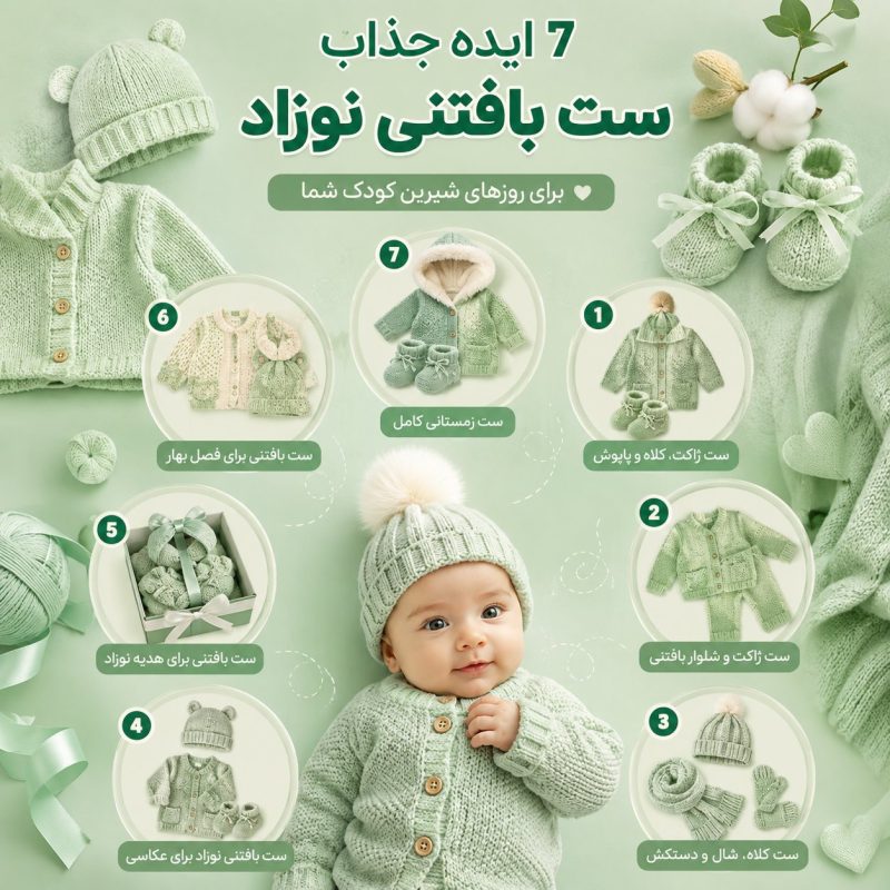 7 ایده جذاب ست بافتنی نوزاد